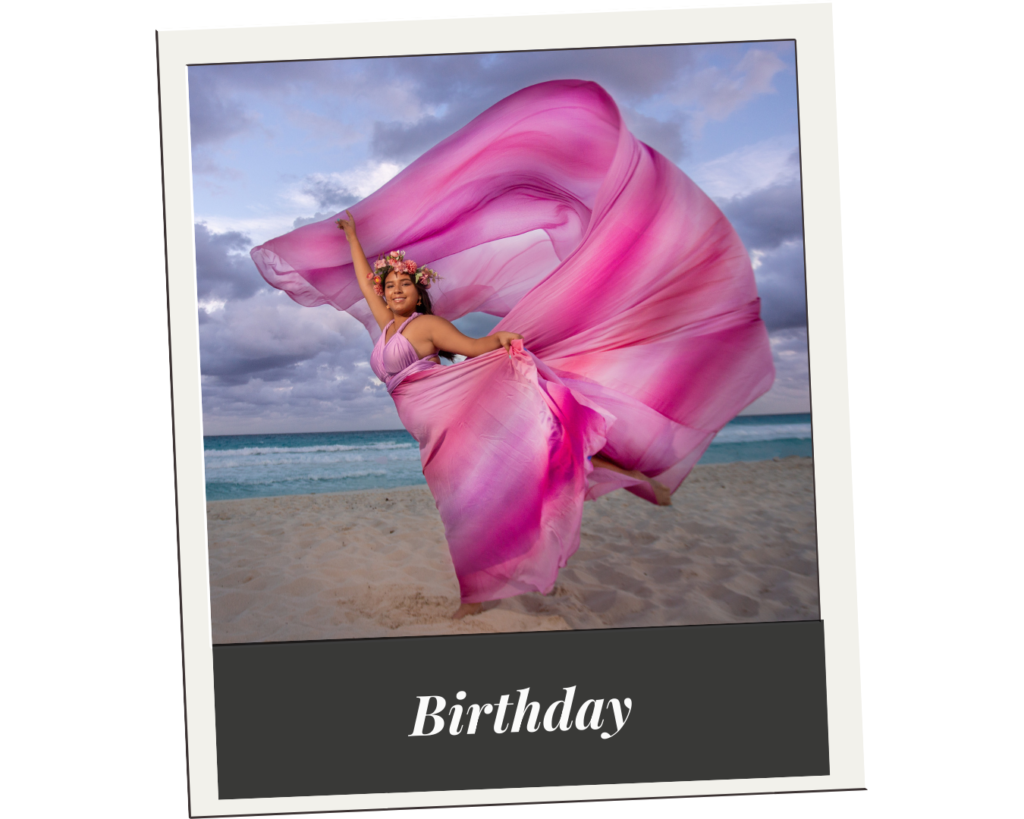 birthday photo fliying dress