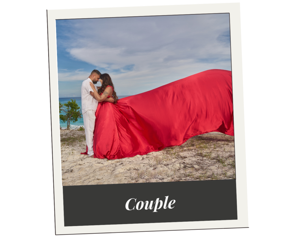 couple photo fliying dress cancun